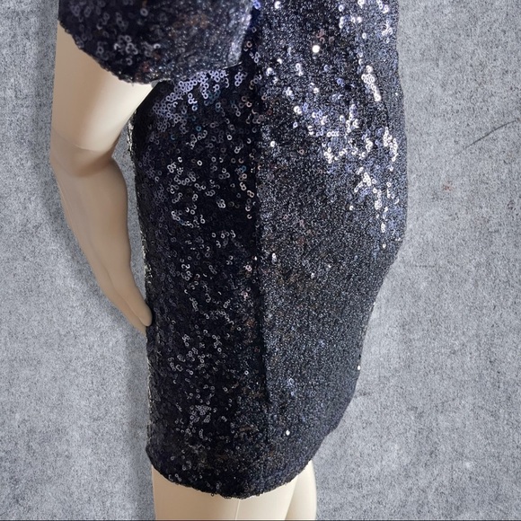 LULUS Delightful Ways Navy Blue Sequin Mini Bodycon Dress Size SMALL - Picture 12 of 16